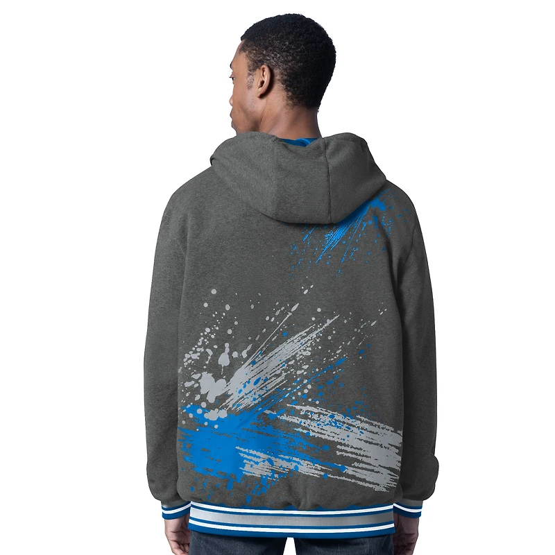 Veste à capuche réversible fermeture éclair intégrale G-III Sports by Carl Banks pour homme, bleu/anthracite, Detroit Lions Dual Threat