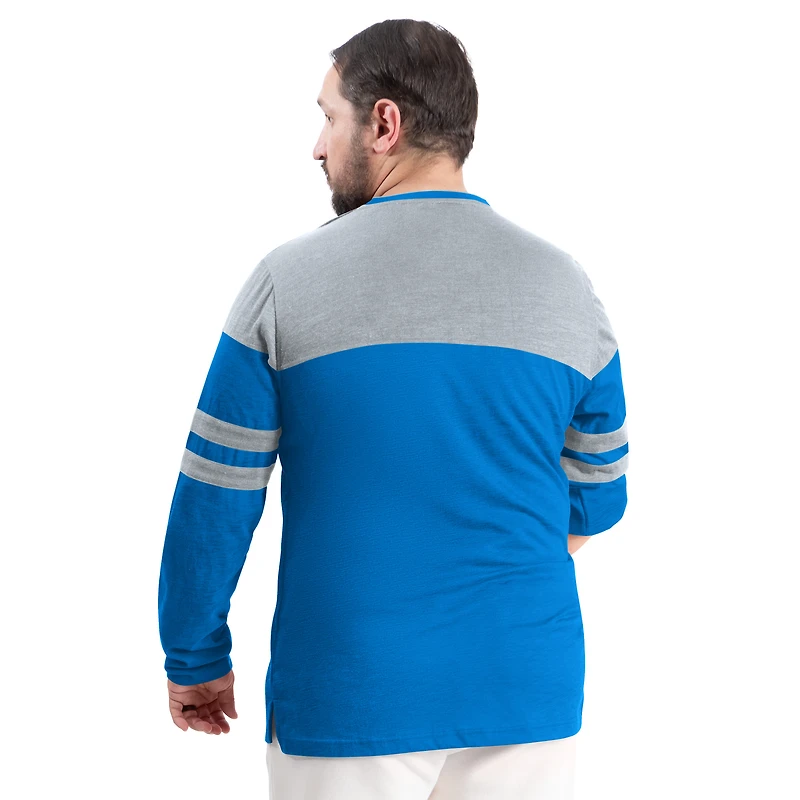 T-shirt à manches longues adaptatif Outlast bleu/argenté G-III Sports by Carl Banks pour homme des Lions de Detroit