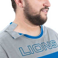 T-shirt à manches longues adaptatif Outlast bleu/argenté G-III Sports by Carl Banks pour homme des Lions de Detroit