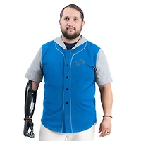 Men's G-III Sports by Carl Banks  Blue Detroit Lions Adaptive Home Team Magnetic Button-Up Hooded Top