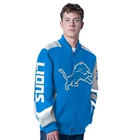 Veste de course entièrement zippée G-III Sports by Carl Banks bleue pour homme des Detroit Lions Prime Time