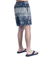 Short de bain Horizon Volley pour homme G-III Sports by Carl Banks bleu marine/gris des Detroit Lions