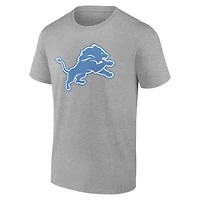 Men's Gray Detroit Lions Team Authentic Personalized Name & Number T-Shirt