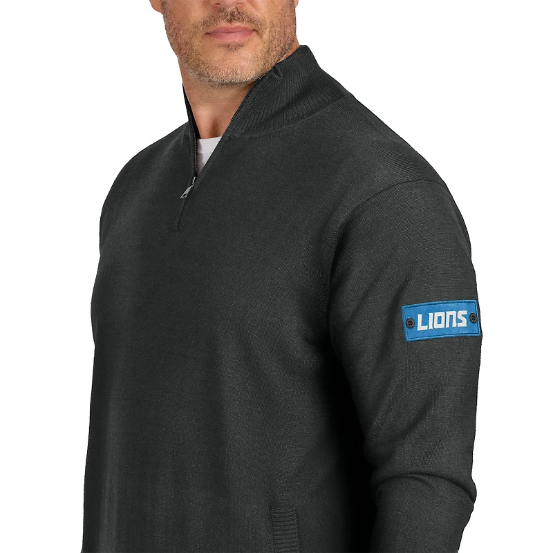 Men's J. Palmer Tan Detroit Lions Franchise Quarter-Zip Sweater
