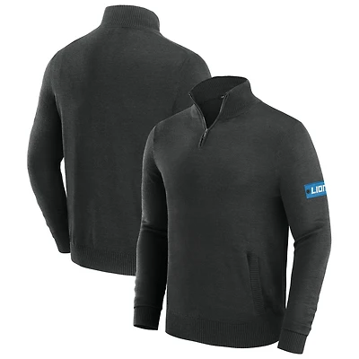 Men's J. Palmer Black Detroit Lions Franchise Quarter-Zip Sweater