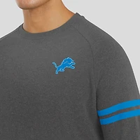 Men's J. Palmer Dark Heather Gray Detroit Lions Players Lounge Raglan Tri-Blend Sweatshirt