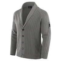 Men's J. Palmer Graphite Detroit Lions The Playmaker Cardigan Raglan Sweater
