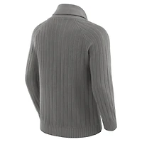 Men's J. Palmer Graphite Detroit Lions The Playmaker Cardigan Raglan Sweater