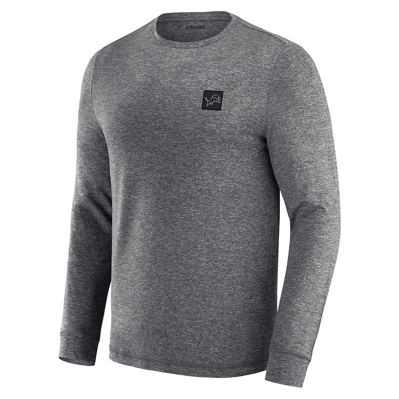 Men's J. Palmer Heather Black Detroit Lions Four Down Long Sleeve T-Shirt