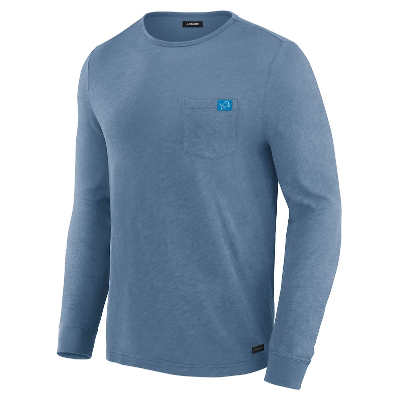 T-shirt à manches longues pour homme J. Palmer Royal Detroit Lions