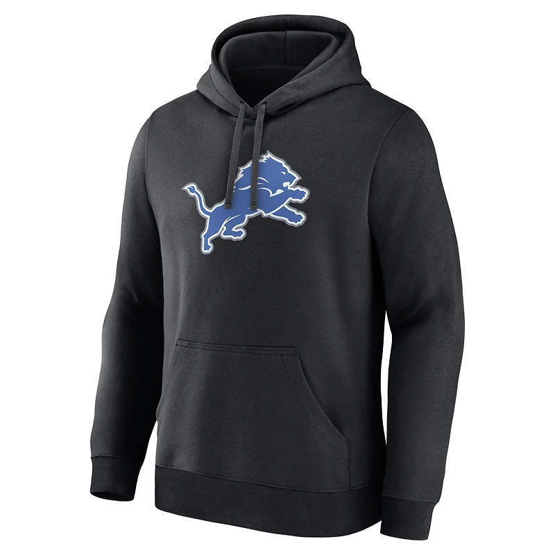 Men's Logo Athletic Black Detroit Lions Primary Hoodie