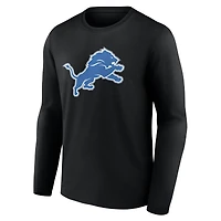 Men's Logo Athletic Black Detroit Lions Primary Long Sleeve T-Shirt