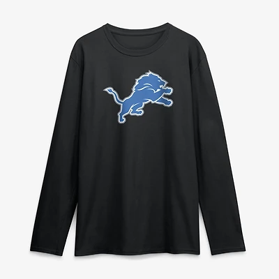 Men's Logo Athletic Black Detroit Lions Primary Long Sleeve T-Shirt