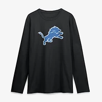 Men's Logo Athletic Black Detroit Lions Primary Long Sleeve T-Shirt