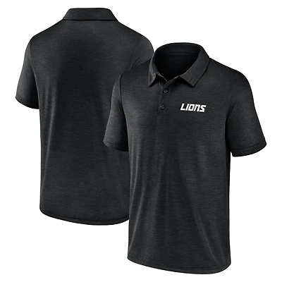 Men's Logo Athletic Black Detroit Lions Unstoppable Polo