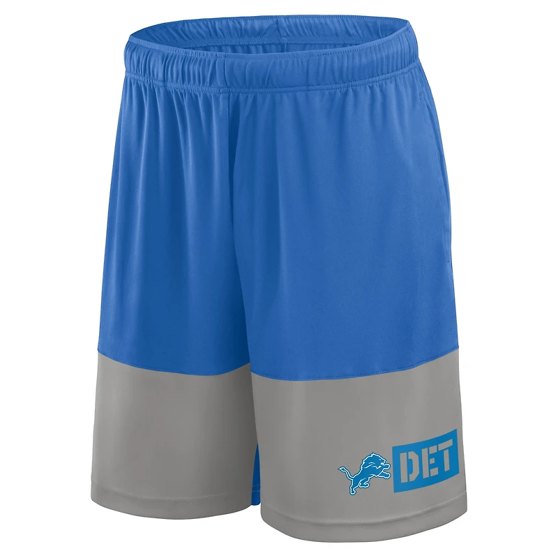 Short bleu athlétique avec logo pour homme des Lions de Détroit, le meilleur meilleurs