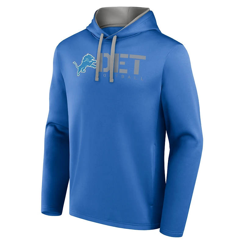 Men's Logo Athletic Blue Detroit Lions Head Start Pullover Hoodie