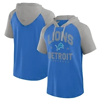 T-shirt à capuche bleu athlétique avec logo des Lions de Détroit pour homme