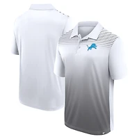Polo blanc athlétique avec logo pour homme des Lions de Détroit