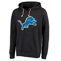 Sweat à capuche noir trois mélanges raglan Majestic Threads des Detroit Lions pour hommes
