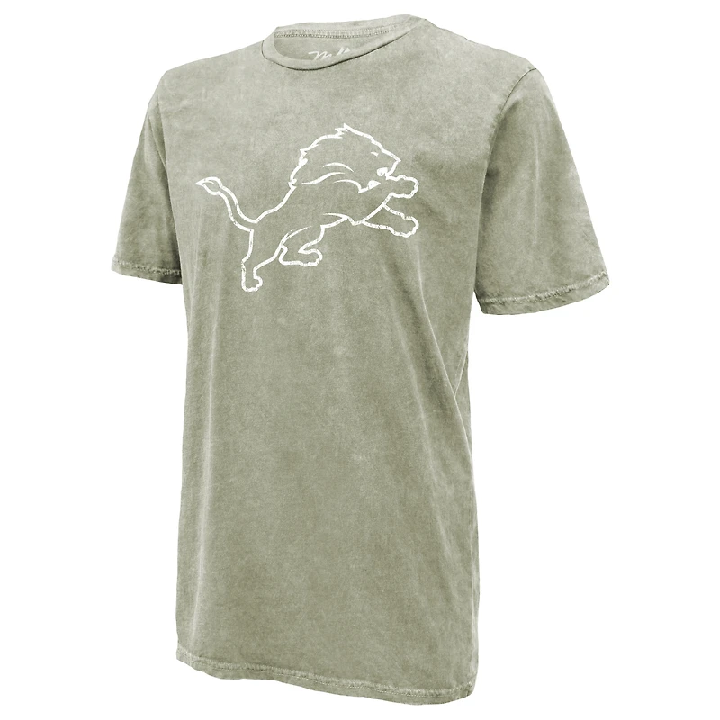 T-shirt Majestic Threads Jahmyr Gibbs vert mousse Detroit Lions, délavage minéral, nom et numéro
