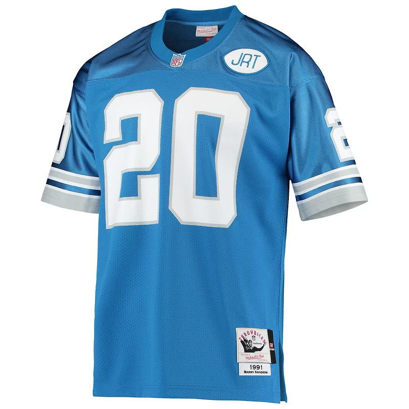 Maillot de joueur retraité authentique Mitchell & Ness Barry Sanders des Detroit Lions 1991 bleu