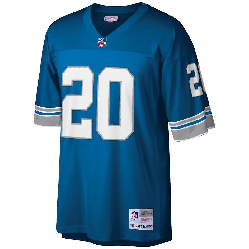 Men's Mitchell & Ness Barry Sanders White Detroit Lions Big Tall 1996 Retired Player Replica Jersey