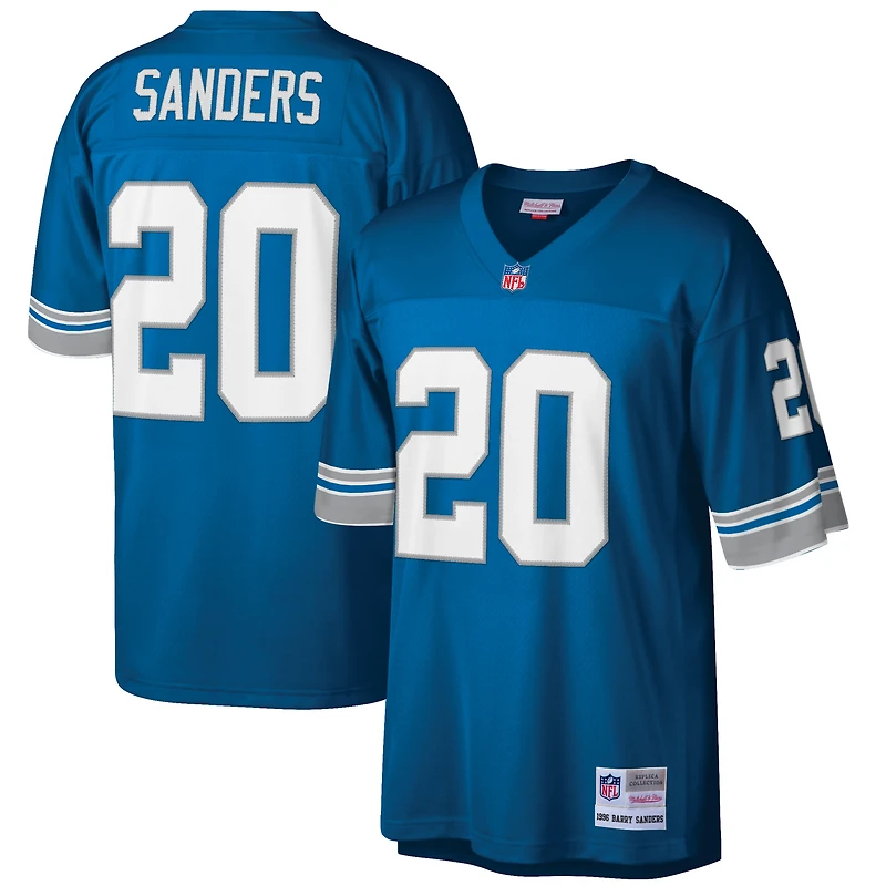 Men's Mitchell & Ness Barry Sanders White Detroit Lions Big Tall 1996 Retired Player Replica Jersey