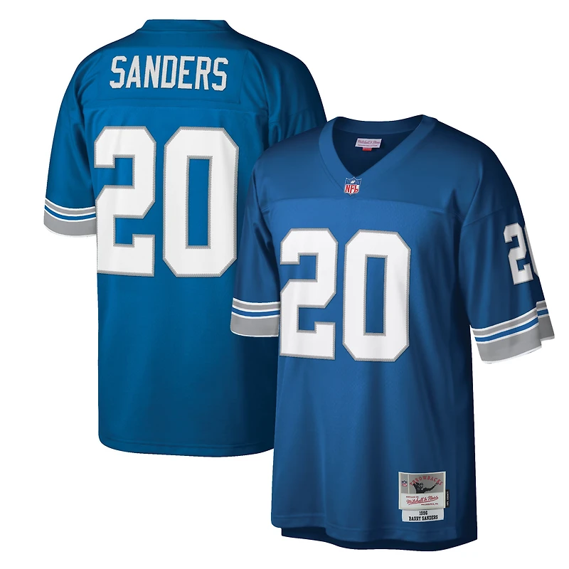 Maillot réplique Legacy bleu des Lions de Détroit Barry Sanders, Mitchell & Ness, pour homme