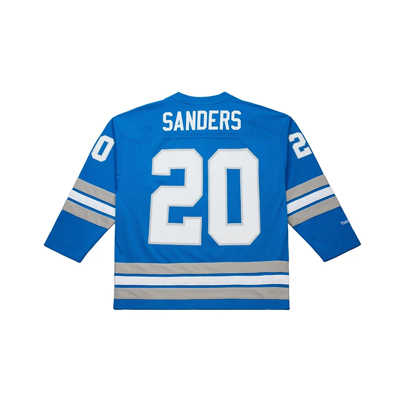 Maillot de hockey bleu Mitchell & Ness Barry Sanders des Lions Detroit Maxxed Out pour homme