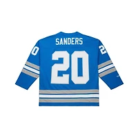 Men's Mitchell & Ness Barry Sanders Blue Detroit Lions Maxxed Out Fashion Hockey Jersey