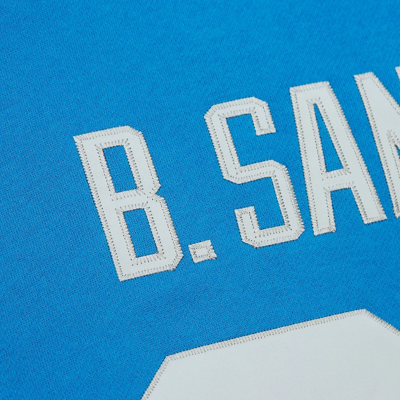 Men's Mitchell & Ness Barry Sanders Blue Detroit Lions Retired Player Name Number Pullover Hoodie