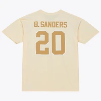 T-shirt Mitchell & Ness Barry Sanders crème Detroit Lions Sandman avec nom et numéro pour homme