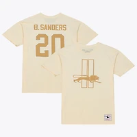 Men's Mitchell & Ness Barry Sanders Cream Detroit Lions Sandman Name Number T-Shirt