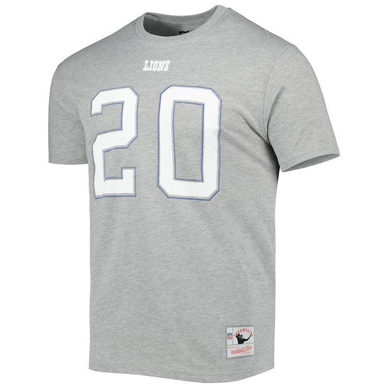T-shirt avec nom et numéro du joueur retraité des Detroit Lions de Mitchell & Ness Barry Sanders, gris