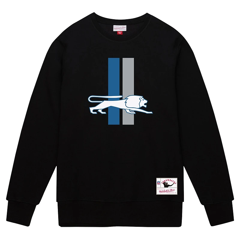 Sweat-shirt en molleton basique noir Detroit Lions de Mitchell & Ness pour homme