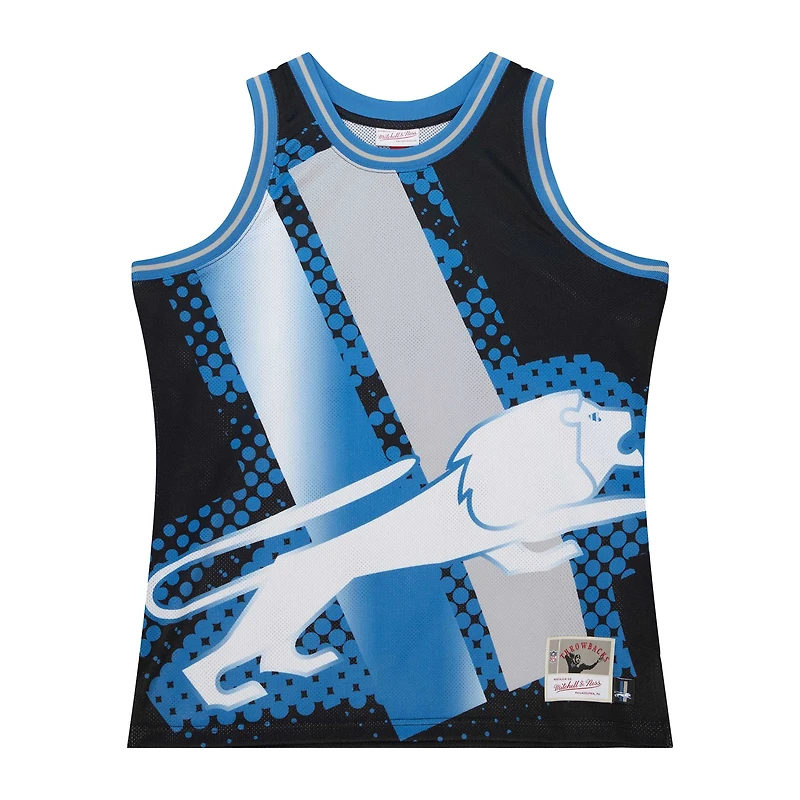 Men's Mitchell & Ness Black Detroit Lions Big Face 7.0 Fashion Tank Top