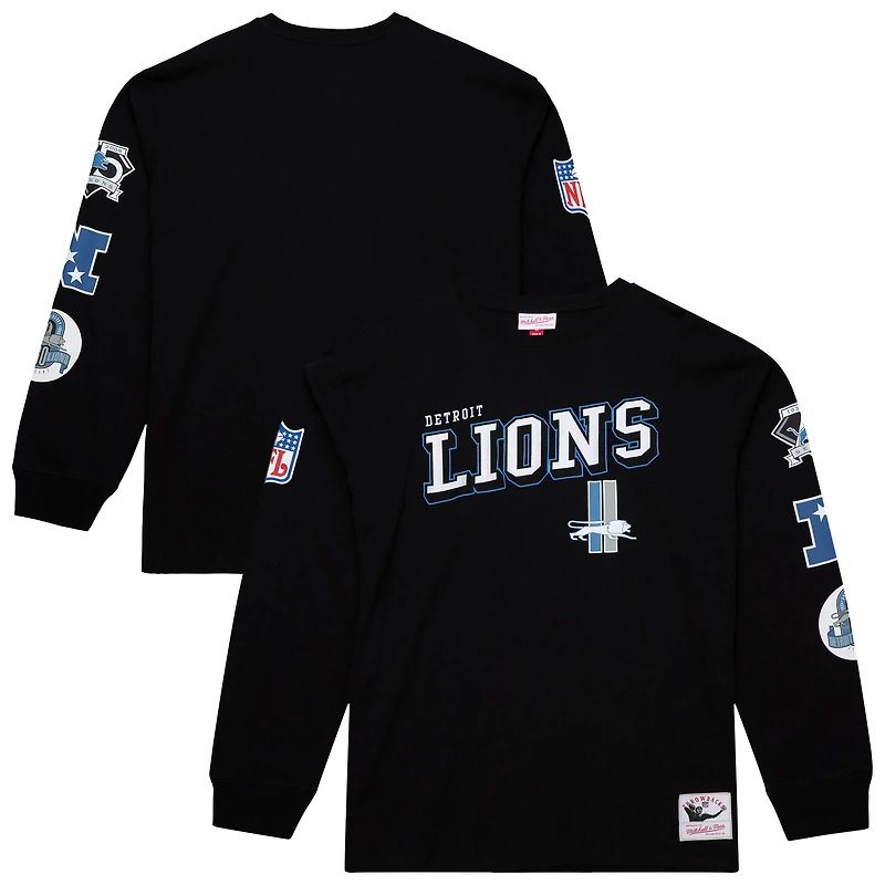 T-shirt à manches longues Mitchell & Ness noir pour homme