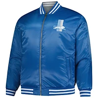 Men's Mitchell & Ness Blue/Silver Detroit Lions Big Tall Throwback Reversible Full-Zip Jacket