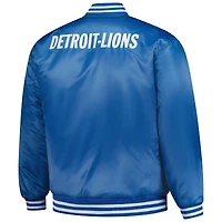 Veste réversible à fermeture éclair intégrale Mitchell & Ness bleu/argent Detroit Lions pour homme, grande et taille