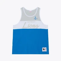 Men's Mitchell & Ness  Blue/Silver Detroit Lions Head Coach Tank Top