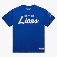 T-shirt classique Mitchell & Ness bleu Detroit Lions pour homme