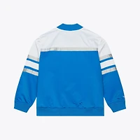 Men's Mitchell & Ness  Blue Detroit Lions Head Coach Lightweight Full-Snap Satin Jacket