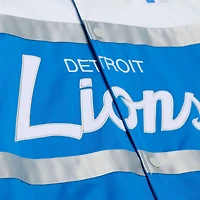 Men's Mitchell & Ness  Blue Detroit Lions Head Coach Lightweight Full-Snap Satin Jacket