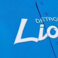 Maillot de mode Mitchell & Ness bleu Detroit Lions Head Coach en maille à boutons pour homme