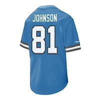 Men's Mitchell & Ness Calvin Johnson Blue Detroit Lions Retired Player Name Number Mesh Top