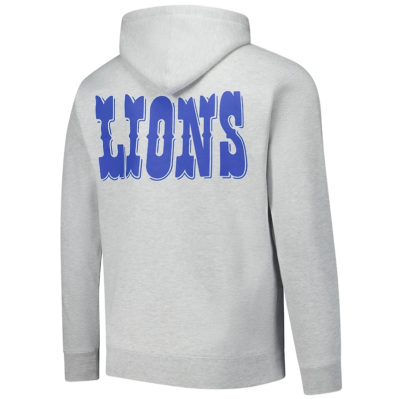Sweat à capuche imprimé joueur du Temple de la renommée des Lions Detroit, gris chiné, Mitchell & Ness et Calvin Johnson pour homme