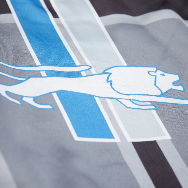 Men's Mitchell & Ness Gray Detroit Lions Double Down Satin Full-Snap Jacket