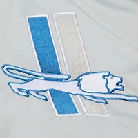 Veste zippée complète en satin double face Detroit Lions grise pour homme