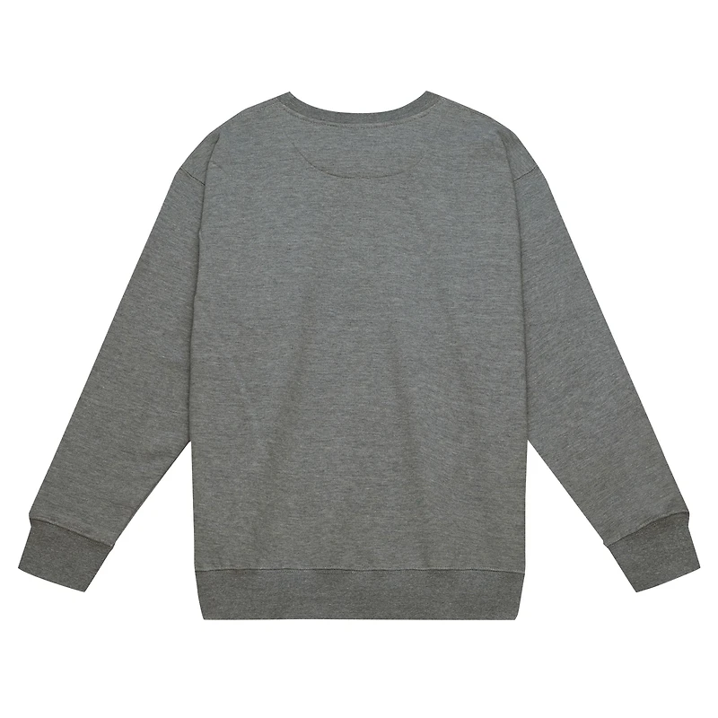 Men's Mitchell & Ness Heather Gray Detroit Lions Basic Fleece Pullover Sweatshirt